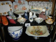 A mixed lot of cake stands, dishes etc.,