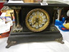 A mantel clock, in working order.