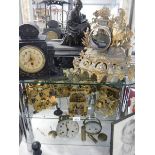 A good lot of clock parts including movements, cases etc (for spare or repair). COLLECT ONLY.