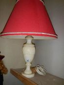 An old marble table lamp.