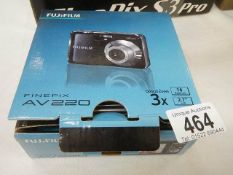 A boxed Fuji Film Fine Pix Av220 camera.