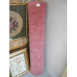 A piece of pink shag pile carpet. COLLECT ONLY.