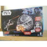 An Air Hogs Star Wars X-Wing VS Death Star flying drone set sealed in box. COLLECT ONLY.