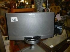 A Bose sound dock portable digital music system, (lights up when plugged in), COLLECT ONLY.