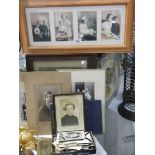 A mixed lot of old black and white photographs etc., COLLECT ONLY.