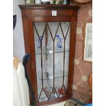 A good mahogany astragal glazed wall mounting corner cabinet. COLLECT ONLY.