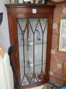 A good mahogany astragal glazed wall mounting corner cabinet. COLLECT ONLY.