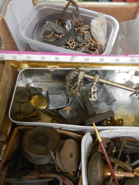 A box of assorted clock parts, COLLECT ONLY. - Image 3 of 3