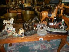 A mixed lot of horse ornaments etc., COLLECT ONLY.