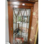 A mahogany astragal glazed corner cabinet. COLLECT ONLY.