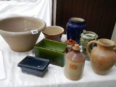 A mixed lot of ceramic pots, bowl, jars etc., COLLECT ONLY.