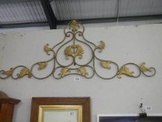 A decorative wrought iron panel. COLLECT ONLY.