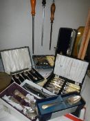 A mixed lot of cased cutlery sets etc.,