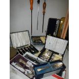 A mixed lot of cased cutlery sets etc.,