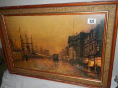 A twentieth century street and harbour scene. COLLECT ONLY.