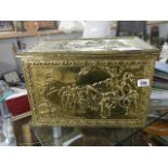 A brass coal box, COLLECT ONLY.