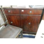 A mahogany 2 drawer 2 door dresser base. COLLECT ONLY.