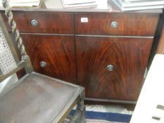 A mahogany 2 drawer 2 door dresser base. COLLECT ONLY.