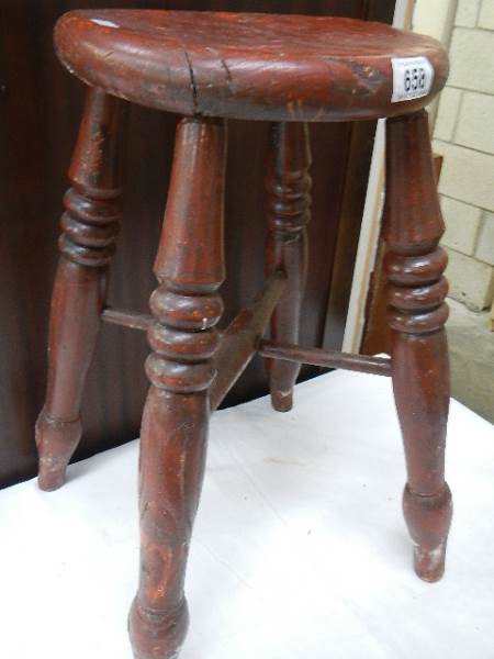 A four legged kitchen stool, COLLECT ONLY. - Image 2 of 4