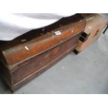 An old tin trunk and a wooden box. COLLECT ONLY.