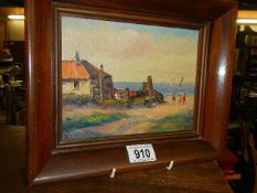 An oak framed oil on board painting, COLLECT ONLY.