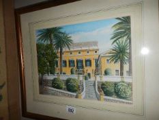 A framed and glazed architectural print, COLLECT ONLY.