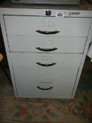 A four drawer metal workshop cabinet. COLLECT ONLY.