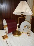 A table lamp and a pair of wall lights. COLLECT ONLY.