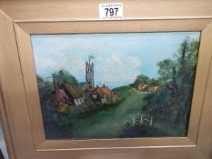 A framed rural scene, COLLECT ONLY.