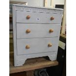 A shabby chic painted three drawer chest. COLLECT ONLY.