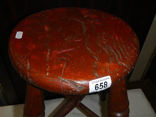 A four legged kitchen stool, COLLECT ONLY. - Image 4 of 4