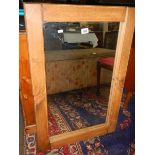 A heavy pine framed mirror. COLLECT ONLY.