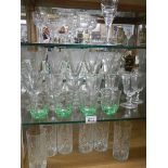 Three shelves of drinking glasses. COLLECT ONLY.