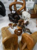 A mixed lot of wooden and other items.
