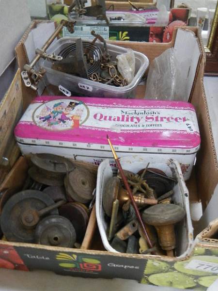 A box of assorted clock parts, COLLECT ONLY.