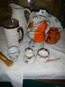 An old Toby jug and other pottery.