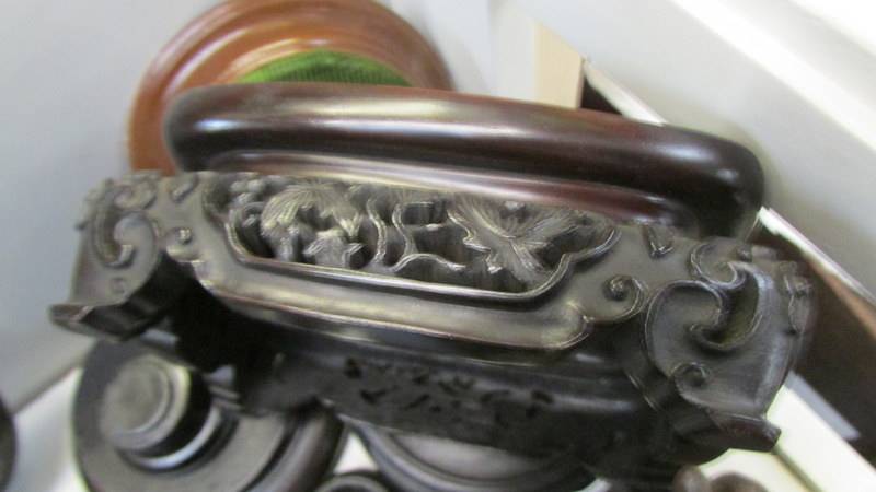 A good lot of Chinese carved pot stands. - Image 3 of 4