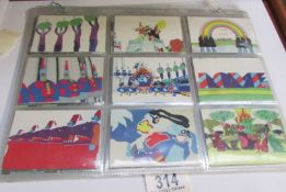 A set of The Beatles Yellow Submarine trading cards.