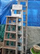 Three wooden step ladders, COLLECT ONLY.