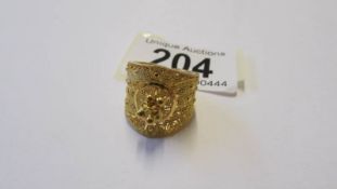 An ornate 22ct gold ladies ring, 7 grams, size N