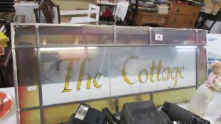 A leaded glass 'The Cottage' sign. COLLECT ONLY.