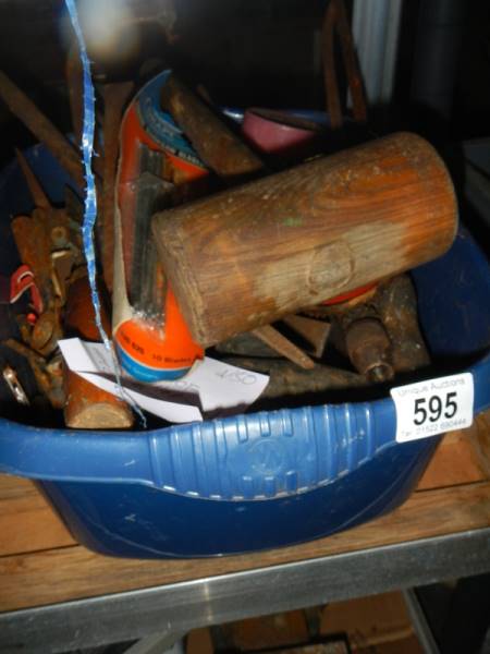 A bowl of old tools, drill bits etc., COLLECT ONLY.