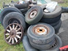 A quantity of old wheels,COLLECT ONLY.