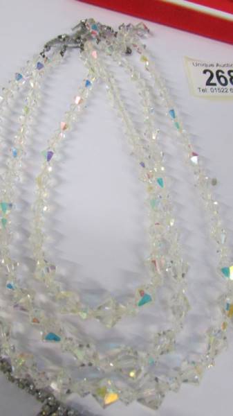 Two crystal necklaces and two diamonte necklaces. - Image 3 of 5