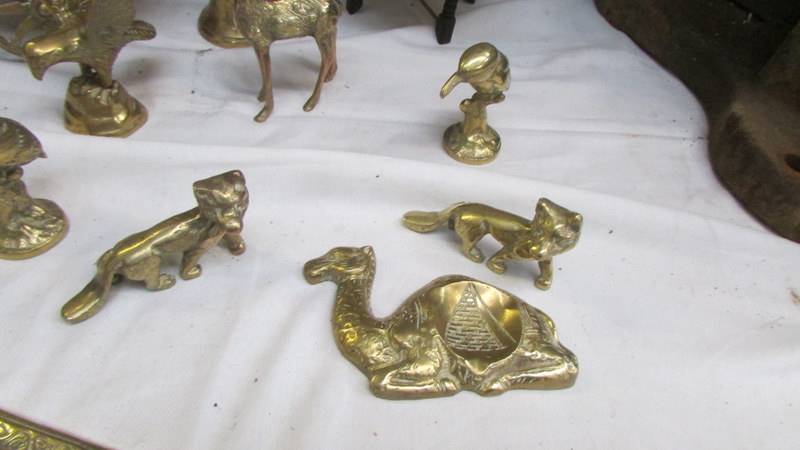 A mixed lot of brassware including horse and cart, animals etc., - Image 5 of 5