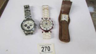 Three gent's wristwatches.