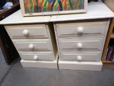A pair of cream finished pine bedside chest of drawers (48cm x 38cm x 63cm High) COLLECT ONLY