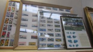 A quantity of framed and glazed cigarette cards. COLLECT ONLY.