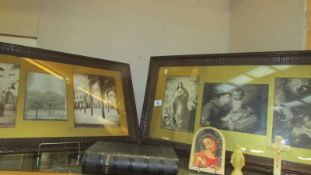Two framed and glazed religious prints, bible etc., COLLECT ONLY.