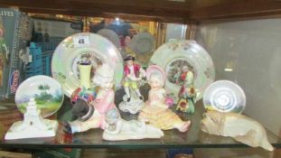 A mixed lot of figures, plates etc.,